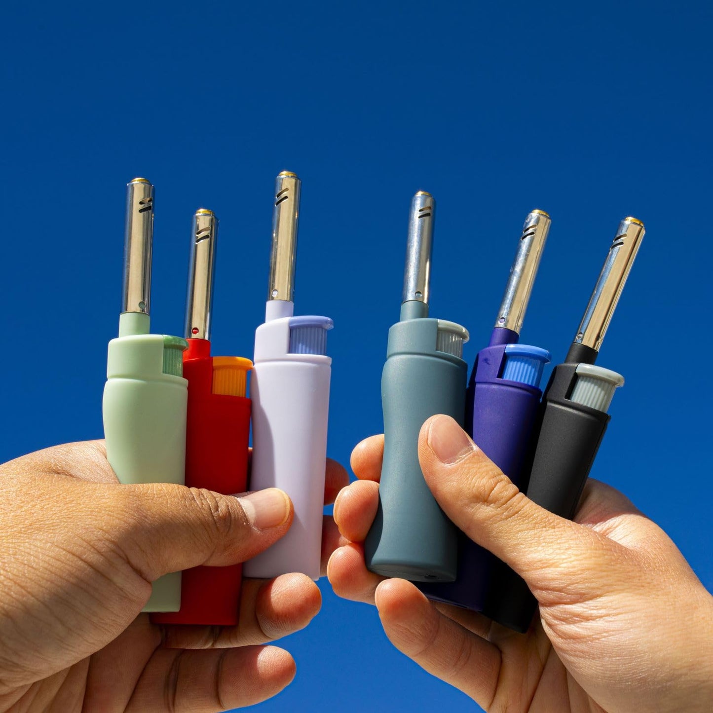 MK Candle Lighter, Butane Refillable Wind-Resistant Flame, 5-Pack for BBQ, Camping, Outdoor Use (Pastel-5pc)