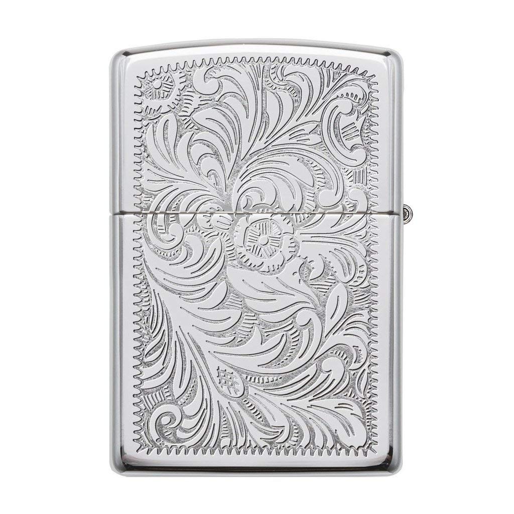 Custom Personalized ZIPPO Lighter Venetian - Free Engraving - Christmas, Halloween & Valentines Day Gift (Silver-352)