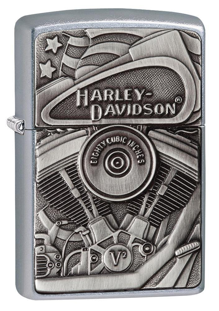 Personalized Zippo Harley-Davidson Windproof Oil Lighter Engraving - Christmas, Halloween & Valentines Day Gift (Black Ice)