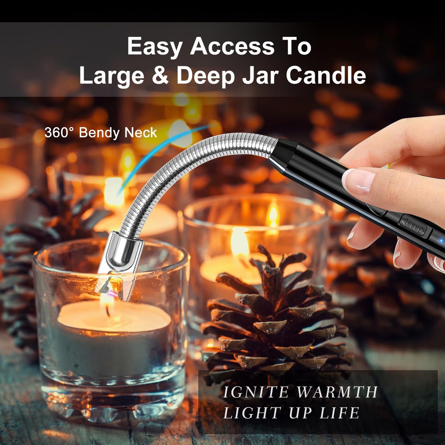 KTEBO® 2 Pack Plasma Arc Electric Lighters Rechargeable - USB Long Reach for Scented Candles, BBQ Grill &Camping - Windproof Design Lighters