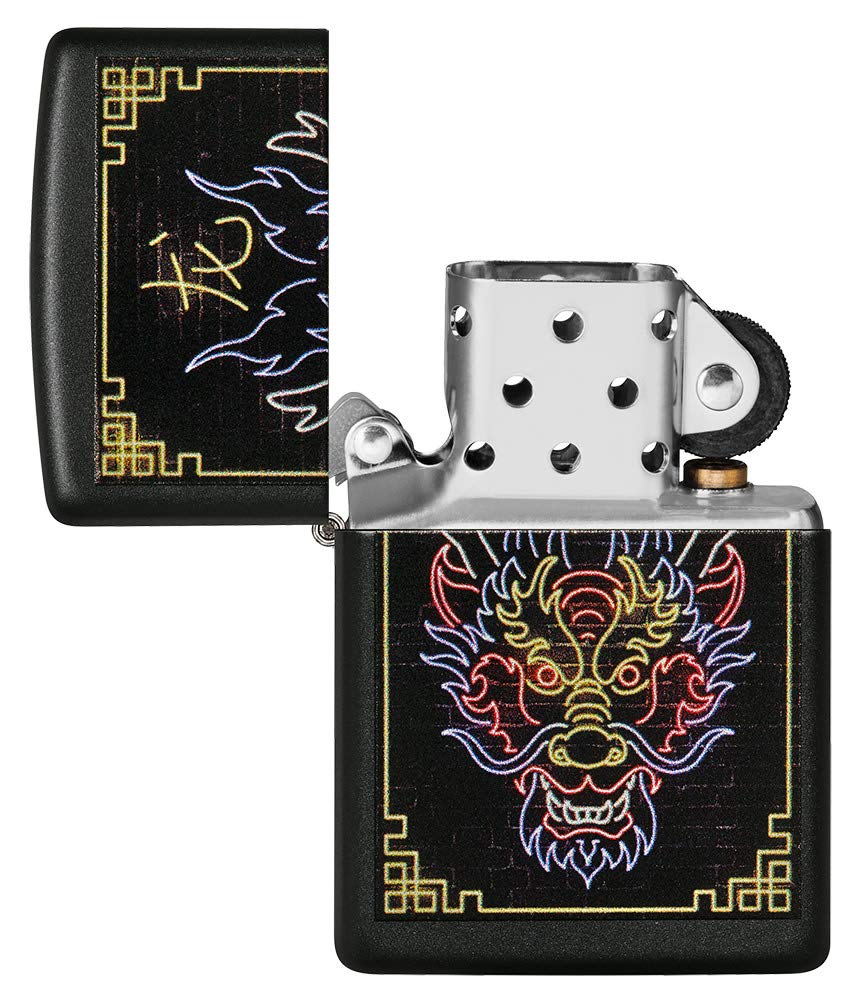 Zippo Armor High Polish Green Elegant Dragon Pocket Lighter, One Size