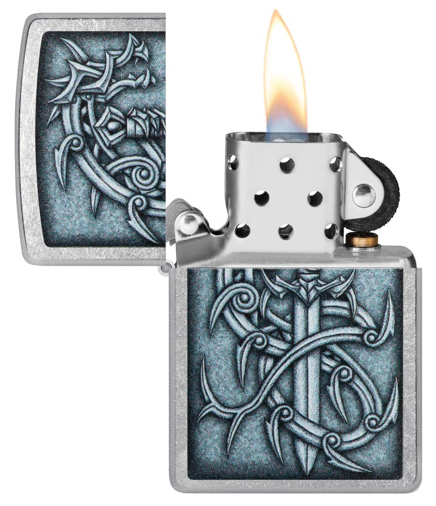 Zippo Armor High Polish Green Elegant Dragon Pocket Lighter, One Size