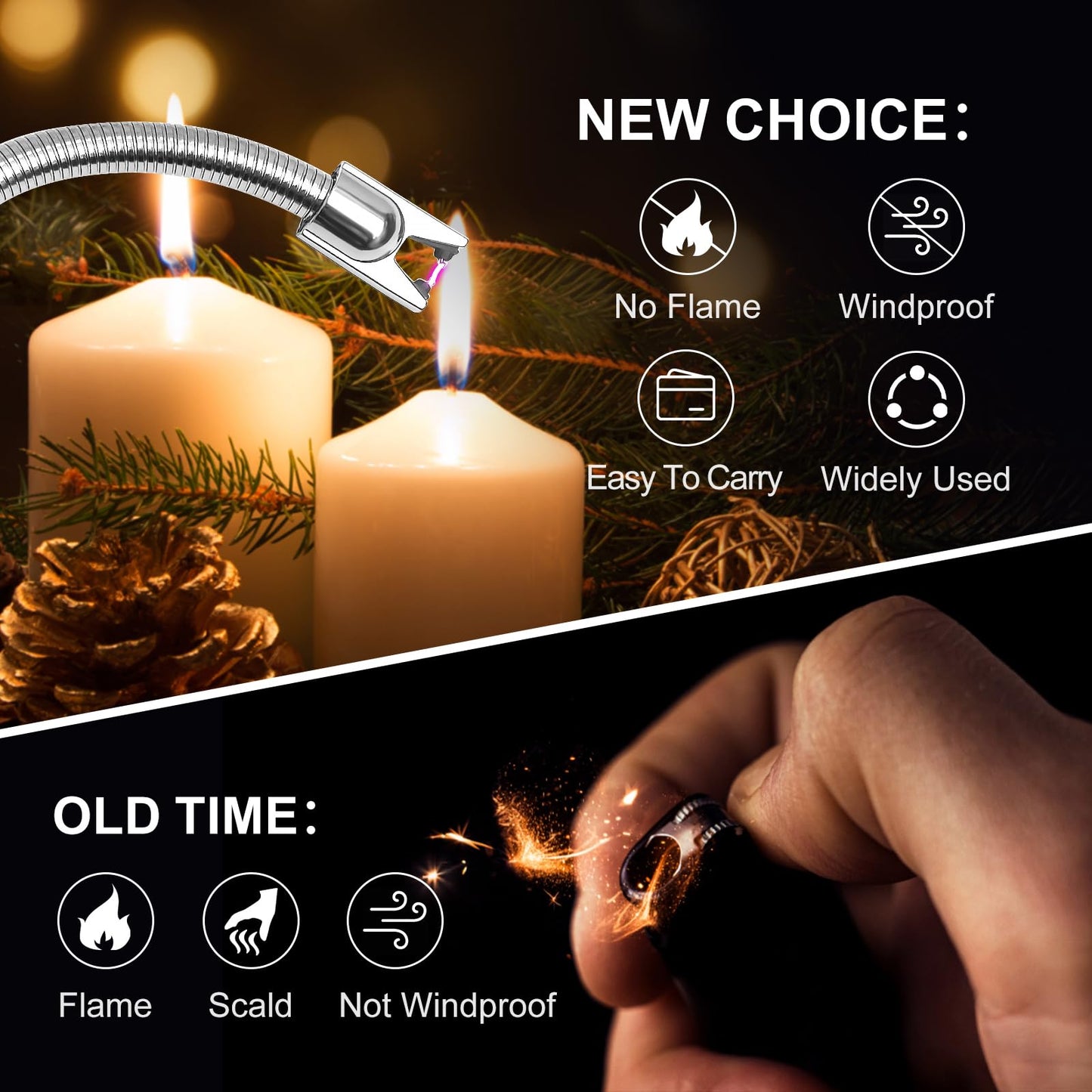 KTEBO® 2 Pack Plasma Arc Electric Lighters Rechargeable - USB Long Reach for Scented Candles, BBQ Grill &Camping - Windproof Design Lighters