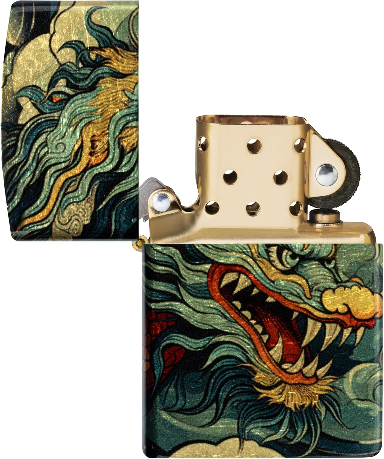 Zippo Dragon Fusion Design 540 Tumbled Brass Pocket Lighter