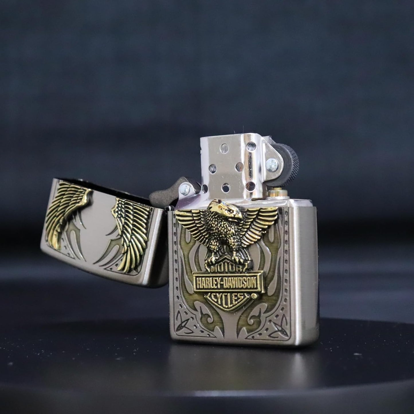 Zippo Harley Davidson Japan Limited Oxidized Brass Big Eagle Metal HDP-73