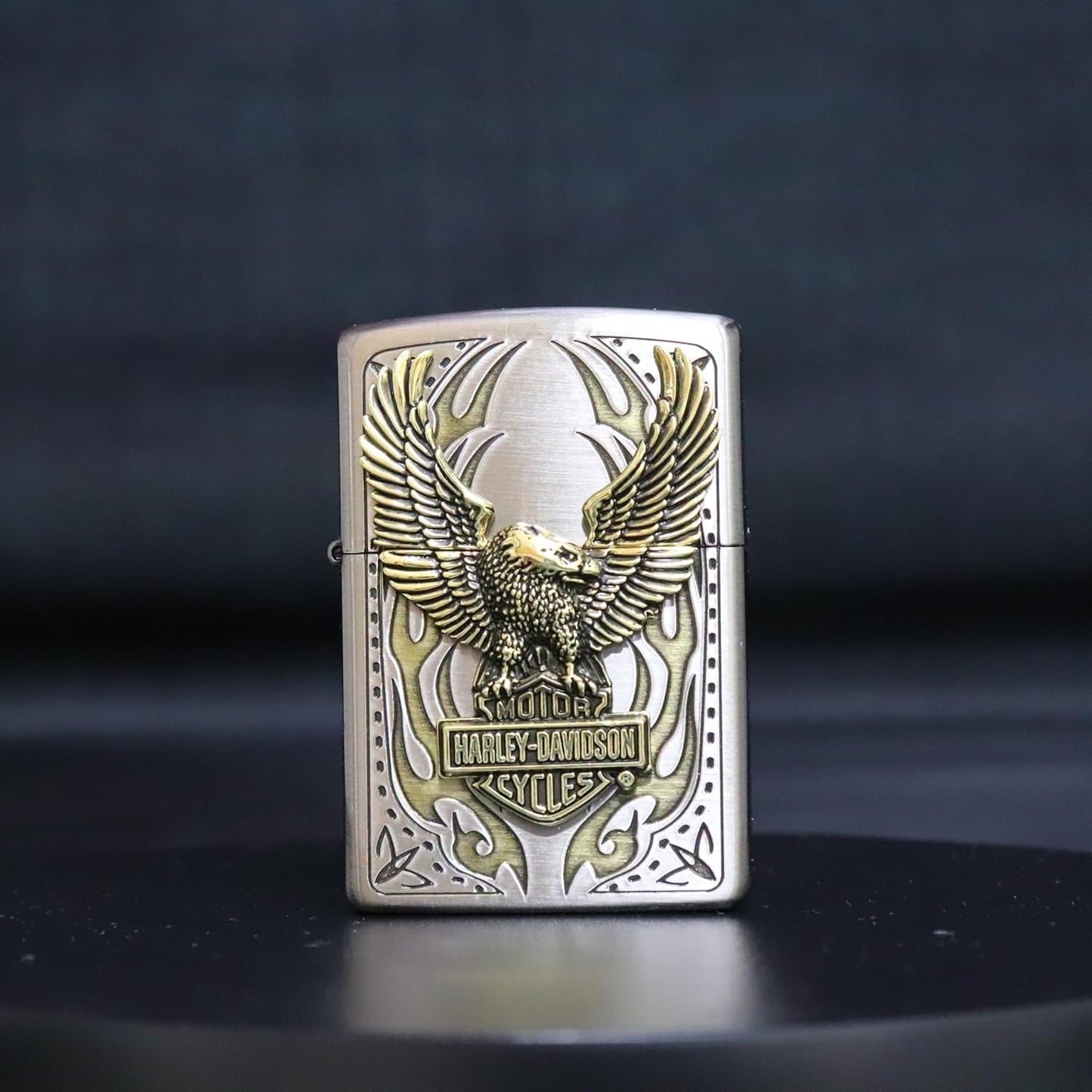 Zippo Harley Davidson Japan Limited Oxidized Brass Big Eagle Metal HDP-73