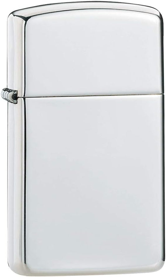 Zippo Sterling Slim High Polish Pocket Lighter, Silver, Sterling Silver High Polish Chrome