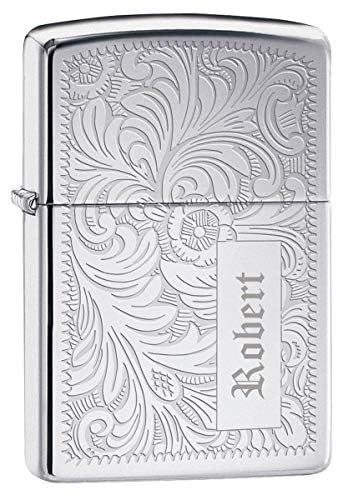 Custom Personalized ZIPPO Lighter Venetian - Free Engraving - Christmas, Halloween & Valentines Day Gift (Silver-352)
