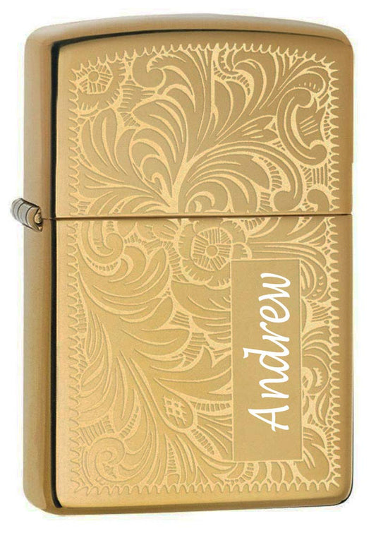 Custom Personalized ZIPPO Lighter Venetian - Free Engraving - Christmas, Halloween & Valentines Day Gift (Silver-352)