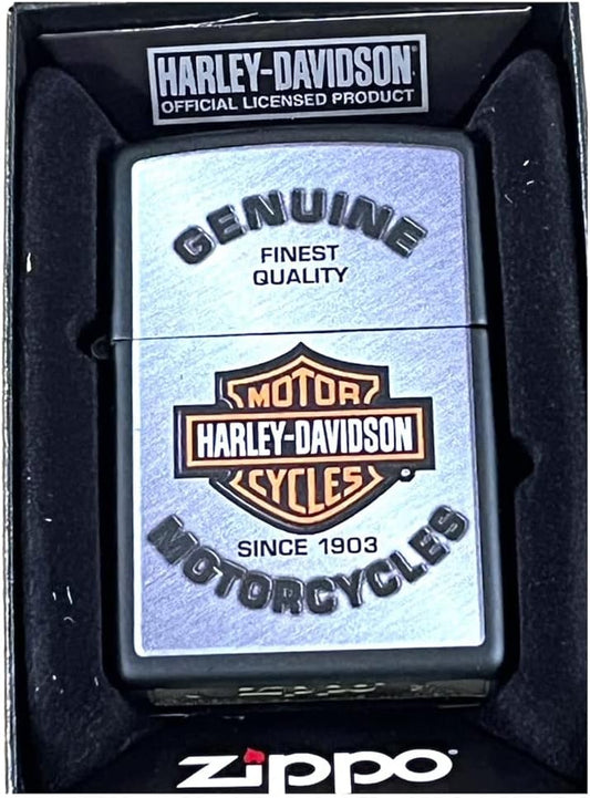 Custom Personalized Harley-Davidson Bar & Shield, Satin Chrome Windproof Lighter Free Engraving #49840 - Christmas, Halloween & Valentines Day Gift