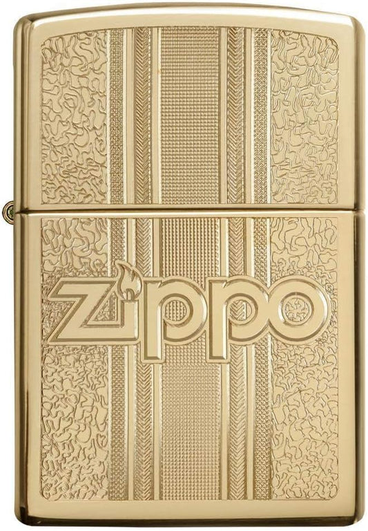 Personalized American Classic Elegant Design Lighter Zippo - Free Engraving - Christmas, Halloween & Valentines Day Gift (Gold HP)