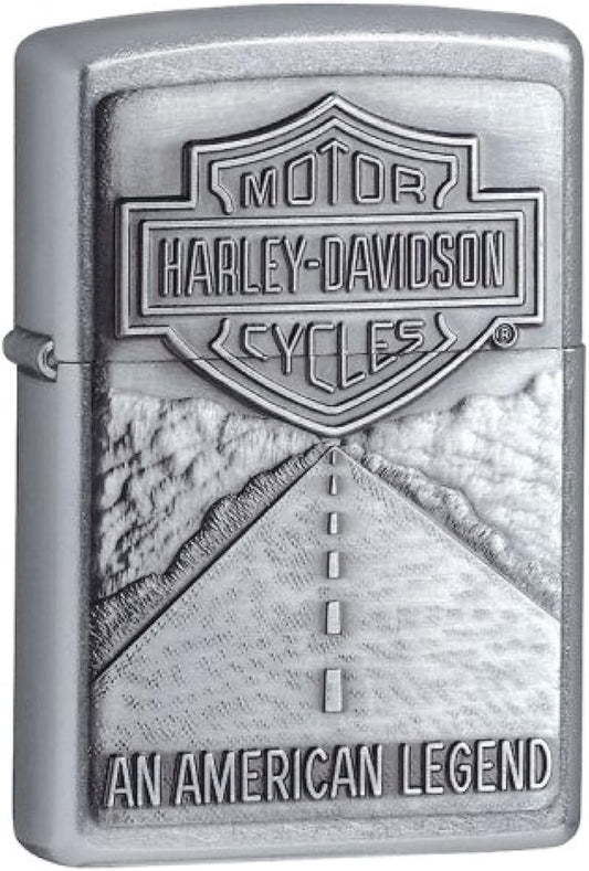 Zippo Harley Davidson Shield and American Legend Emblem Street Chrome Pocket Lighter