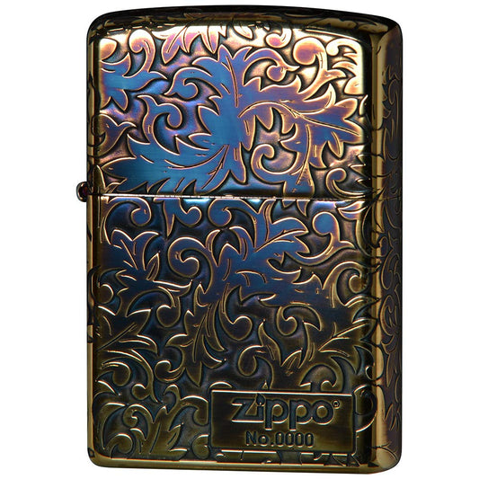 Zippo 2GI-Z5KARA2 Lighter, Gold, Arabesque and Logo, 5 Consecutive Etching, Serial Number Included